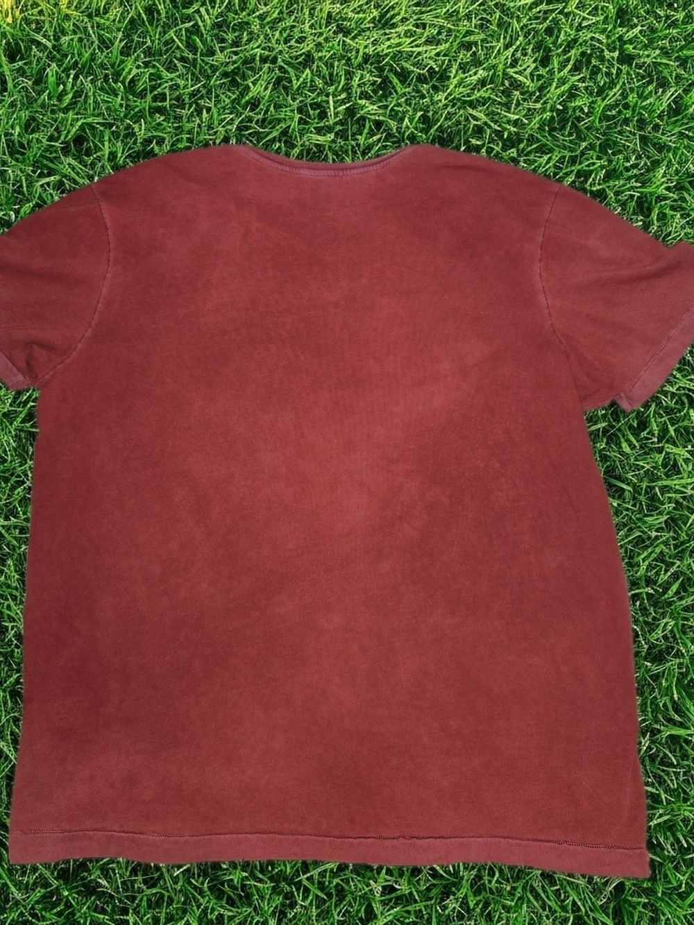 32BarBlue- Washed Burgundy Crewneck Tee Mens L - Picture 2 of 8